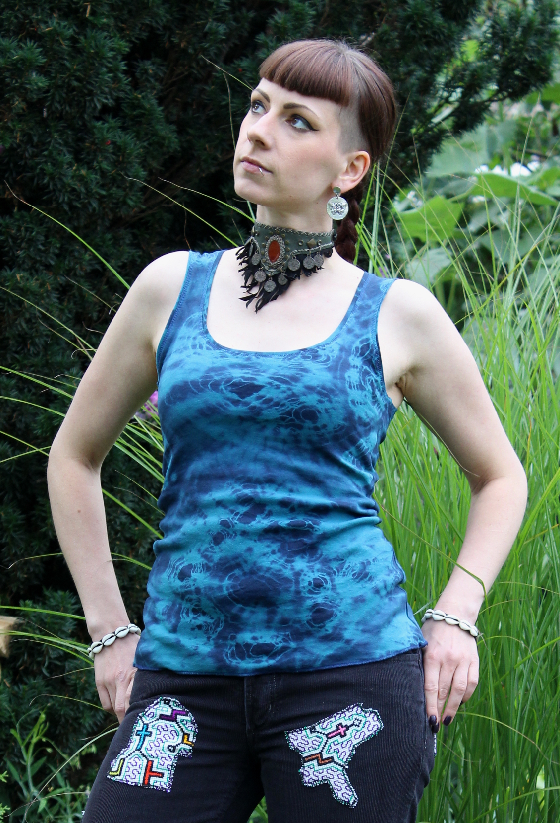Batik Tank Top blau